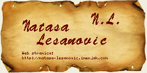 Nataša Lešanović vizit kartica